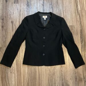 TALBOTS Black Blazer‎ Suit Jacket Career Work Size 4 USA